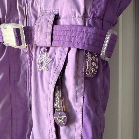 Obermeyer Stargazer Kids Ski Suit Size 5 Purple Belted Insulated Winter Snowsuit - Picture 5 of 16